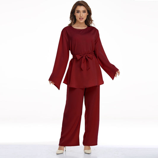 Ensemble de costume 2 pièces pour femmes musulmanes, vêtements de bureau, haut et pantalon