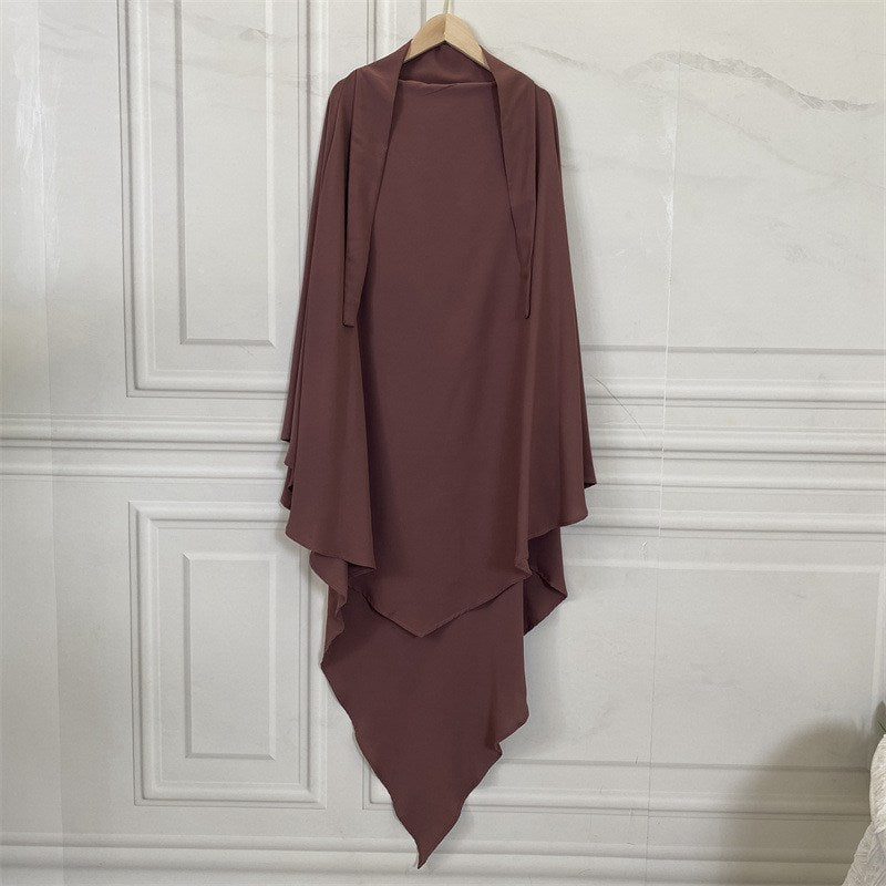 Khimar en mousseline de soie pour femmes musulmanes, hijab aérien