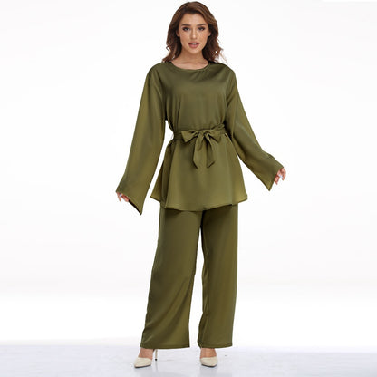 Ensemble de costume 2 pièces pour femmes musulmanes, vêtements de bureau, haut et pantalon
