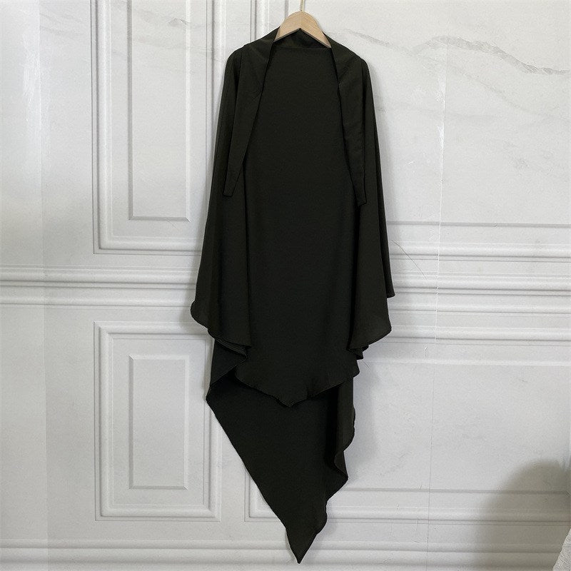 Khimar en mousseline de soie pour femmes musulmanes, hijab aérien