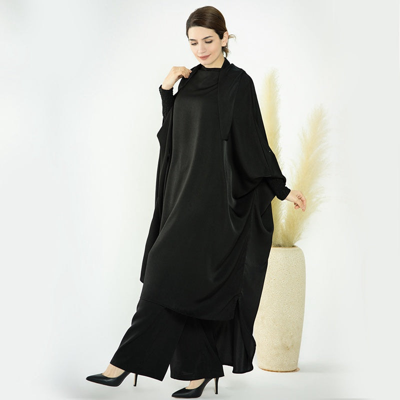 Muslim Women Nida Loose Pants Suits With Jilbab Tops Robes
