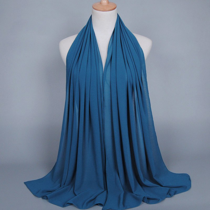 Foulard hijab en mousseline de soie pour femmes musulmanes, 35 options de couleurs
