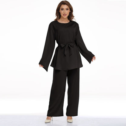 Ensemble de costume 2 pièces pour femmes musulmanes, vêtements de bureau, haut et pantalon