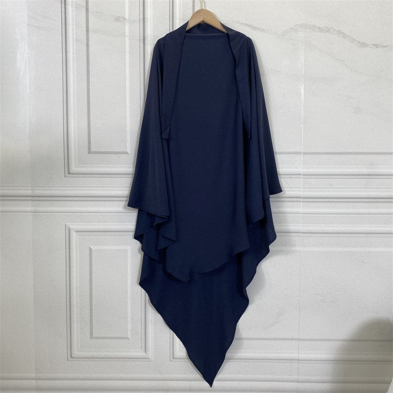 Khimar en mousseline de soie pour femmes musulmanes, hijab aérien