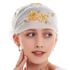 Mode Femmes Musulmanes Arabe Broderie Hijab Casquettes Chapeau Turban