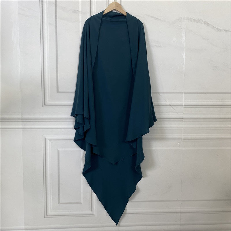 Khimar en mousseline de soie pour femmes musulmanes, hijab aérien