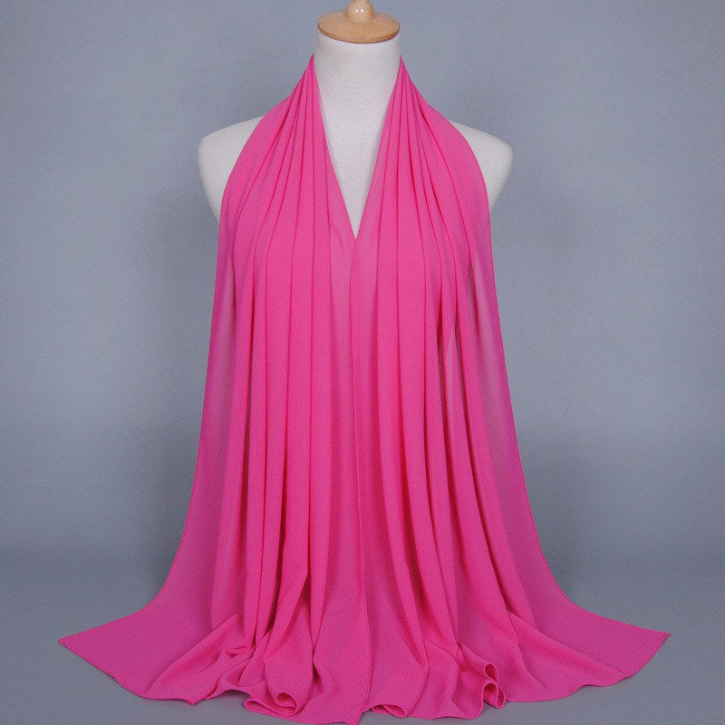 Foulard hijab en mousseline de soie pour femmes musulmanes, 35 options de couleurs