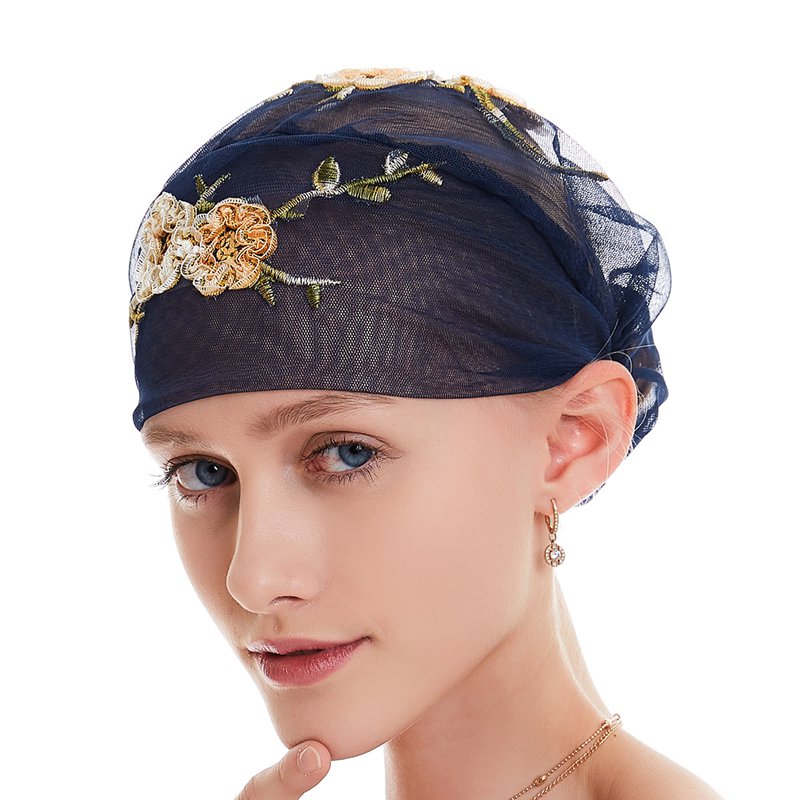 Mode Femmes Musulmanes Arabe Broderie Hijab Casquettes Chapeau Turban