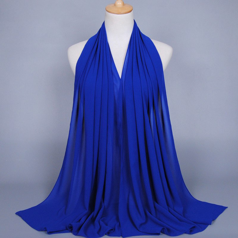 Foulard hijab en mousseline de soie pour femmes musulmanes, 35 options de couleurs