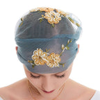 Mode Femmes Musulmanes Arabe Broderie Hijab Casquettes Chapeau Turban