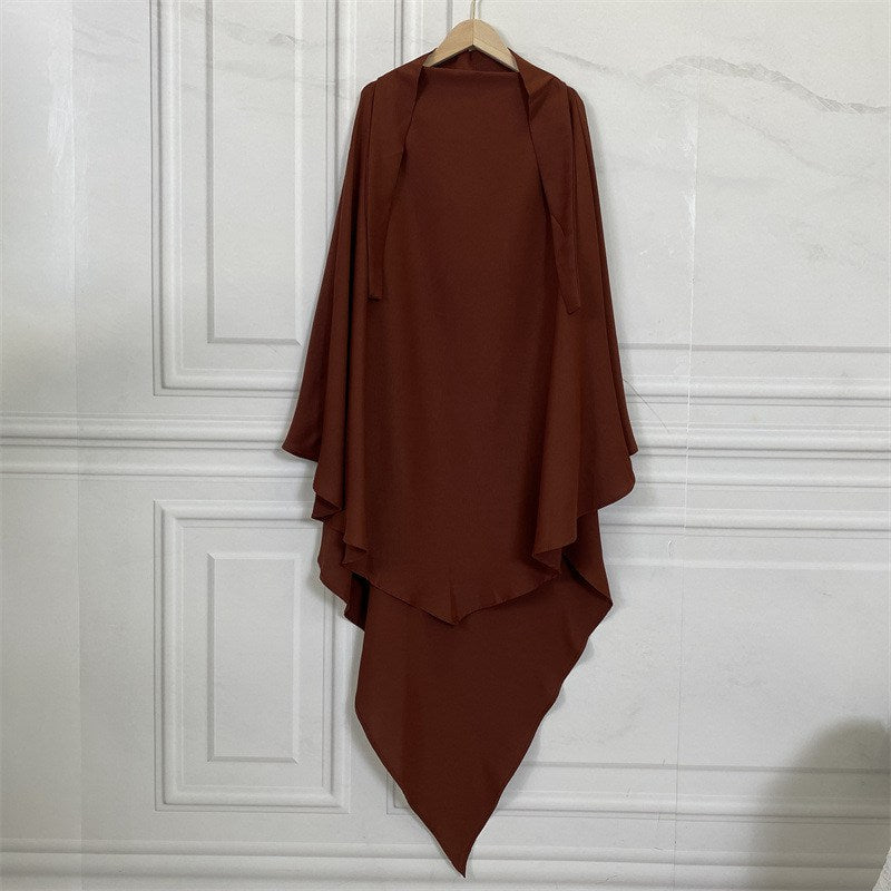 Khimar en mousseline de soie pour femmes musulmanes, hijab aérien