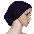 Turban en coton mercerisé pour femmes musulmanes, couvre-chefs, hijab