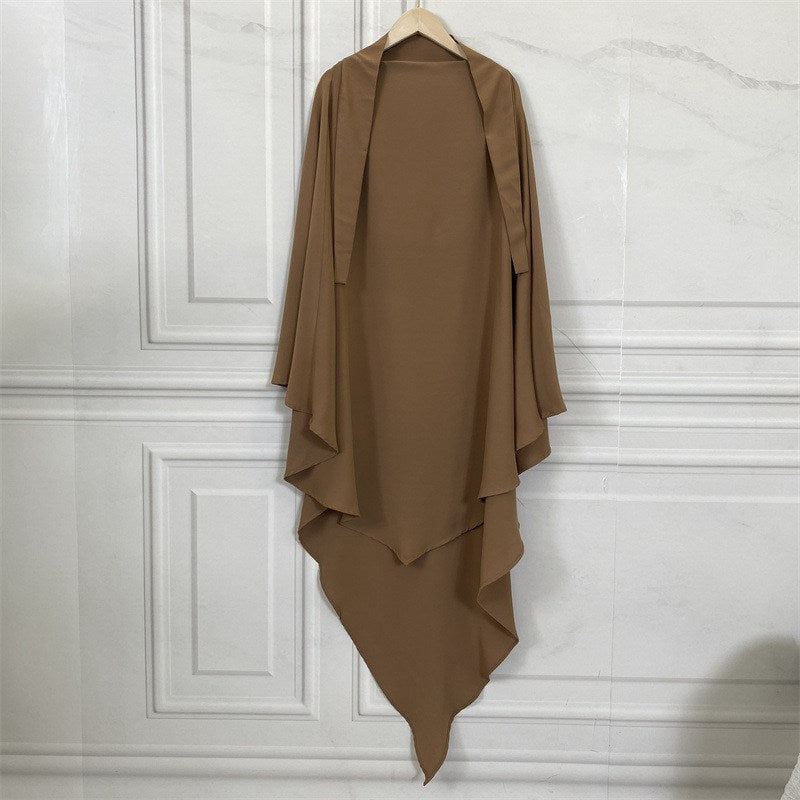 Khimar en mousseline de soie pour femmes musulmanes, hijab aérien