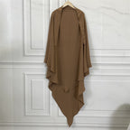 Khimar en mousseline de soie pour femmes musulmanes, hijab aérien