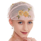 Mode Femmes Musulmanes Arabe Broderie Hijab Casquettes Chapeau Turban