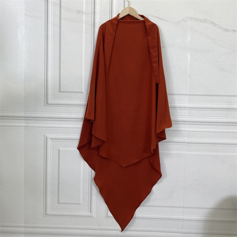 Khimar en mousseline de soie pour femmes musulmanes, hijab aérien
