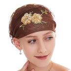 Mode Femmes Musulmanes Arabe Broderie Hijab Casquettes Chapeau Turban