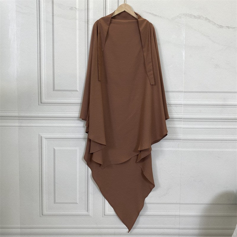 Khimar en mousseline de soie pour femmes musulmanes, hijab aérien
