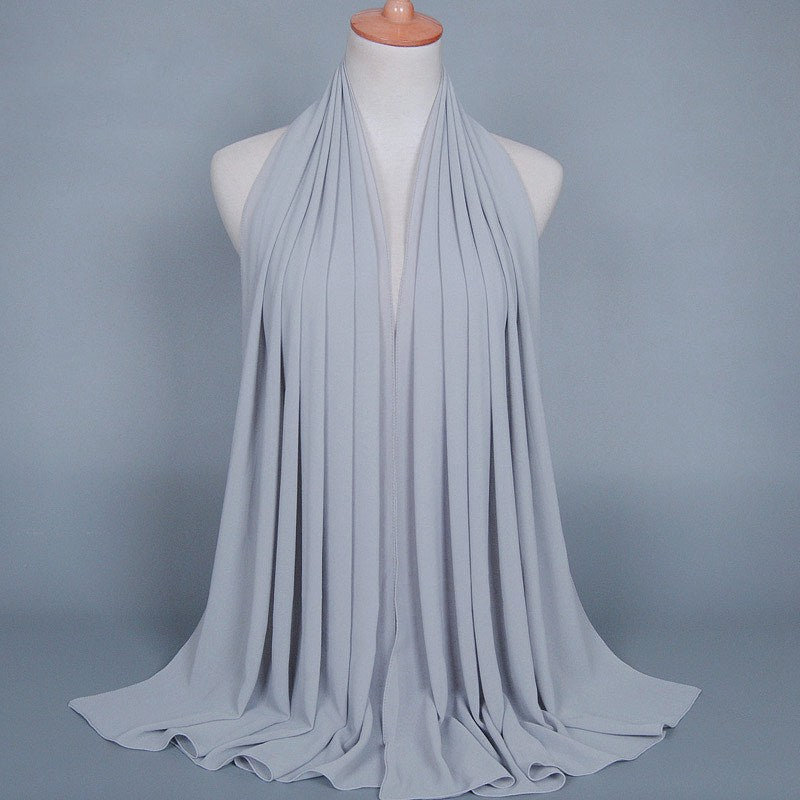 Foulard hijab en mousseline de soie pour femmes musulmanes, 35 options de couleurs