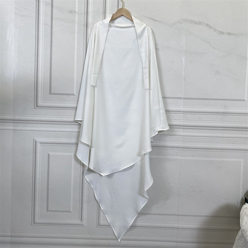 Khimar en mousseline de soie pour femmes musulmanes, hijab aérien
