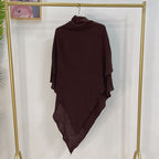 Muslim Women Cotton Blended Two Layers Long Khimar Overhead