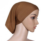 Turban en coton mercerisé pour femmes musulmanes, couvre-chefs, hijab
