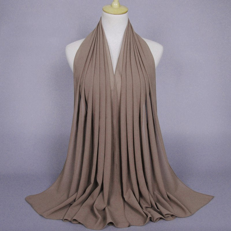 Foulard hijab en mousseline de soie pour femmes musulmanes, 35 options de couleurs