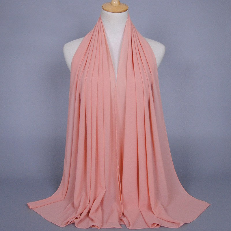 Foulard hijab en mousseline de soie pour femmes musulmanes, 35 options de couleurs