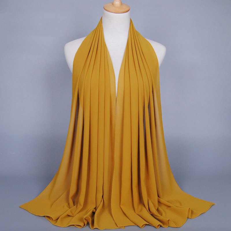 Foulard hijab en mousseline de soie pour femmes musulmanes, 35 options de couleurs