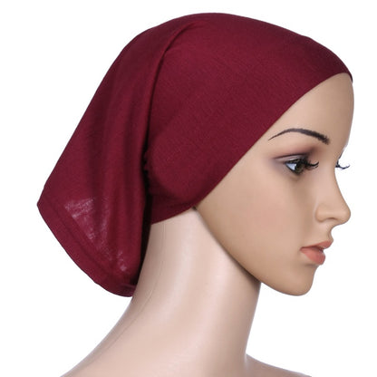Muslim Women Mercerized Cotton Turban Hat Headwraps Hijab Caps