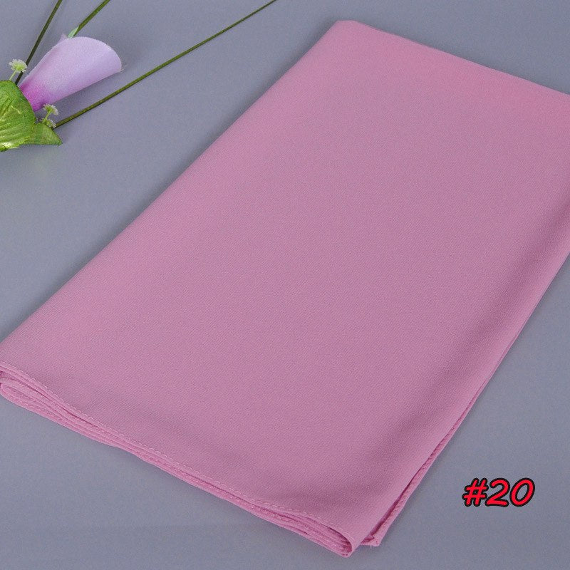 Foulard hijab en mousseline de soie pour femmes musulmanes, 35 options de couleurs