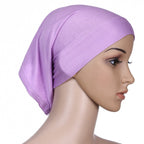 Turban en coton mercerisé pour femmes musulmanes, couvre-chefs, hijab