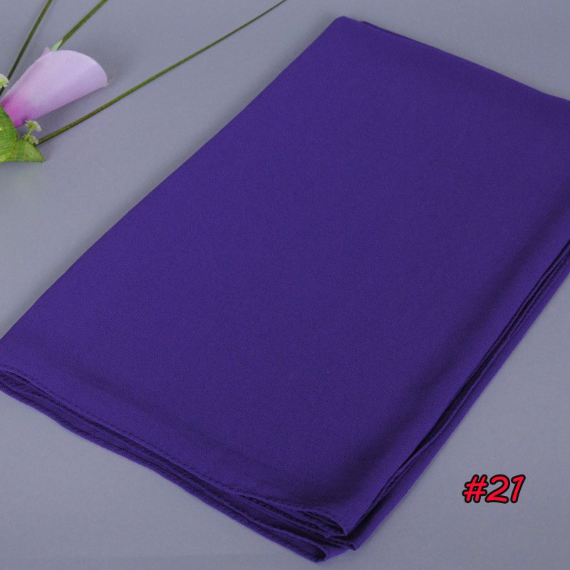 Foulard hijab en mousseline de soie pour femmes musulmanes, 35 options de couleurs