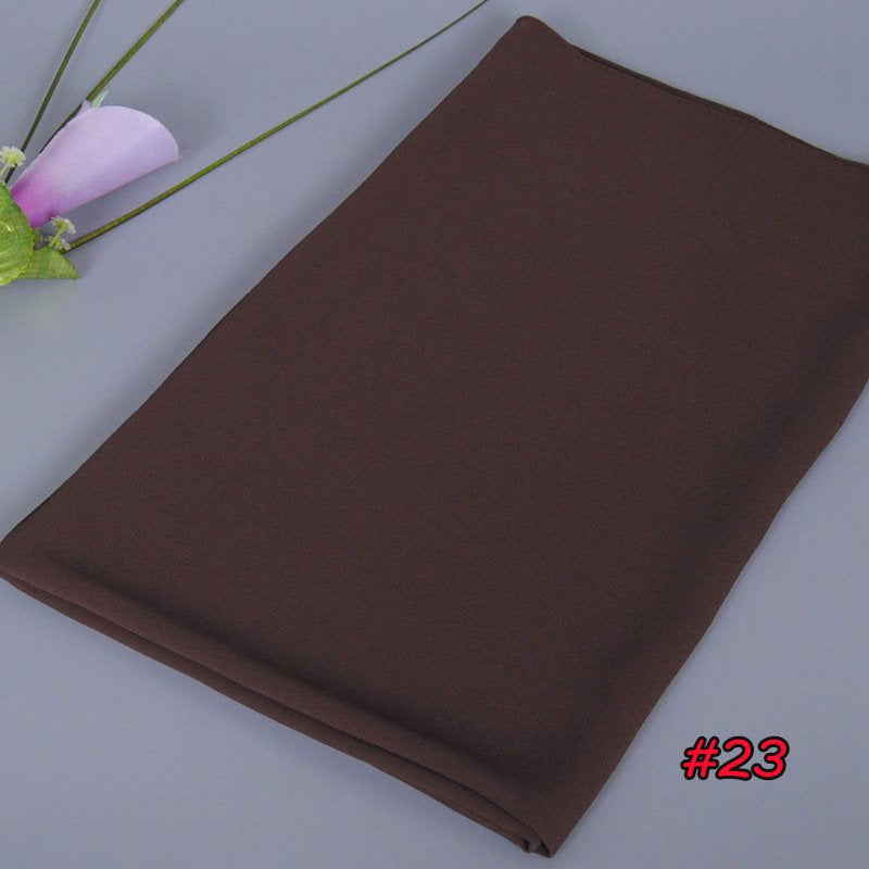 Foulard hijab en mousseline de soie pour femmes musulmanes, 35 options de couleurs