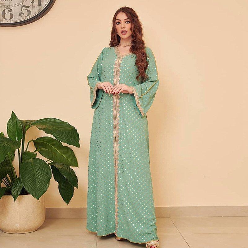 Robe de l'Aïd 11 couleurs au choix, style caftan de luxe bronzant pour femmes du Moyen-Orient, style turc et marocain