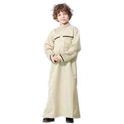 Vêtements pour enfants arabes du Moyen-Orient, robe à col montant, thobes pour garçons