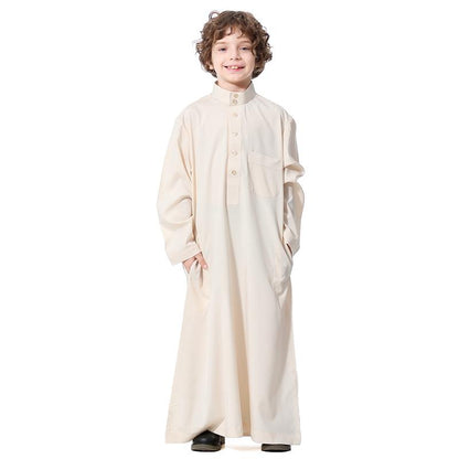 Vêtements pour enfants, style arabe du Moyen-Orient, col montant, pour garçons