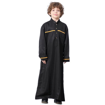 Vêtements pour enfants arabes du Moyen-Orient, robe à col montant, thobes pour garçons