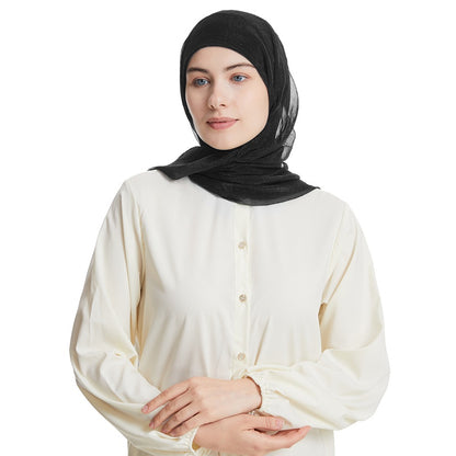 Ensemble foulard hijab en mousseline avec bonnet sous-foulard