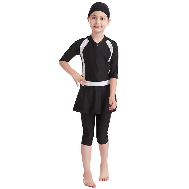 Maillot de bain burkini 3 pièces pour fille musulmane
