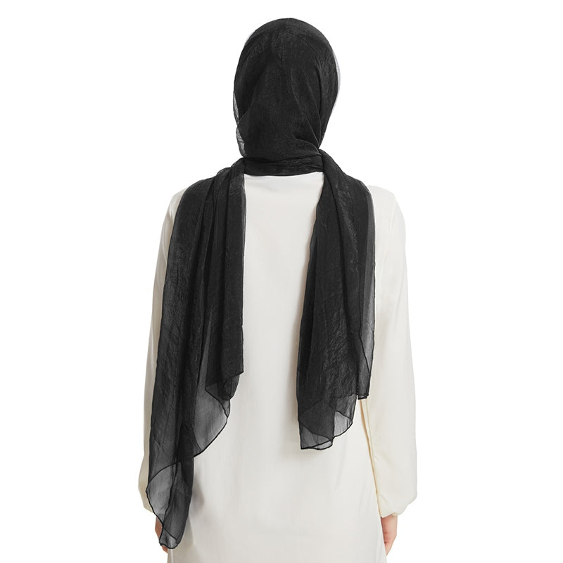 Ensemble foulard hijab en mousseline avec bonnet sous-foulard