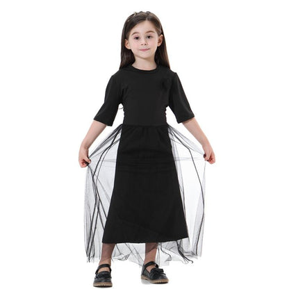 Vêtements pour enfants arabes du Moyen-Orient, robe en maille tendance pour filles