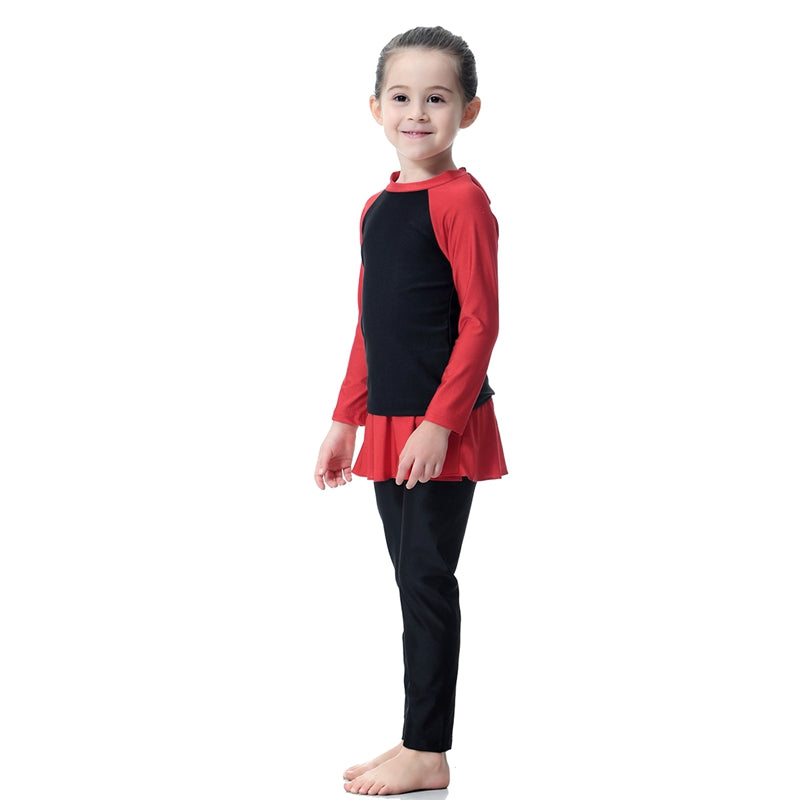 Ensemble 3 pièces Burkinis pour fille musulmane, maillot de bain pour enfant