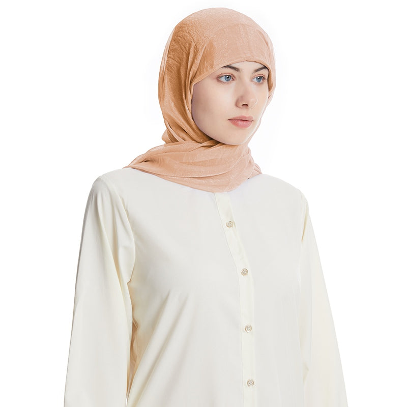 Ensemble foulard hijab en mousseline avec bonnet sous-foulard