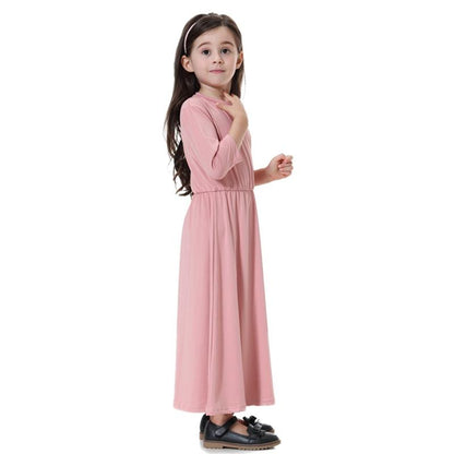 Young Girls Abaya Middle East Arab Clothing Kids School Wear
