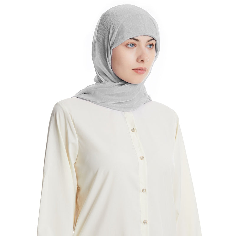 Ensemble foulard hijab en mousseline avec bonnet sous-foulard