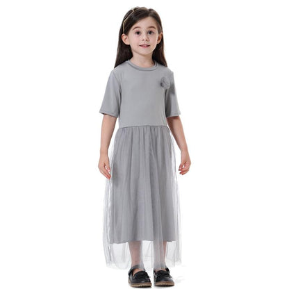 Vêtements pour enfants arabes du Moyen-Orient, robe en maille tendance pour filles