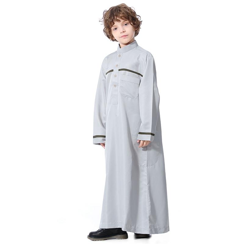Vêtements pour enfants arabes du Moyen-Orient, robe à col montant, thobes pour garçons