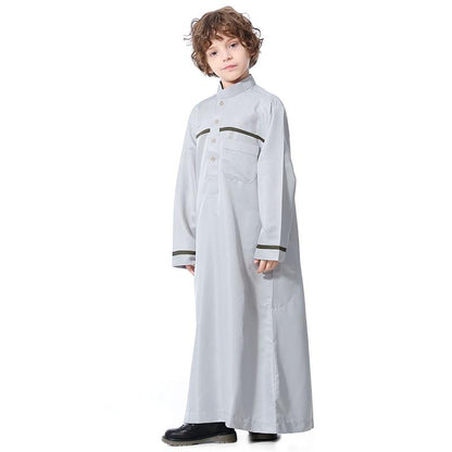 Vêtements pour enfants arabes du Moyen-Orient, robe à col montant, thobes pour garçons