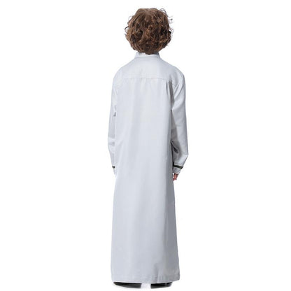 Vêtements pour enfants arabes du Moyen-Orient, robe à col montant, thobes pour garçons